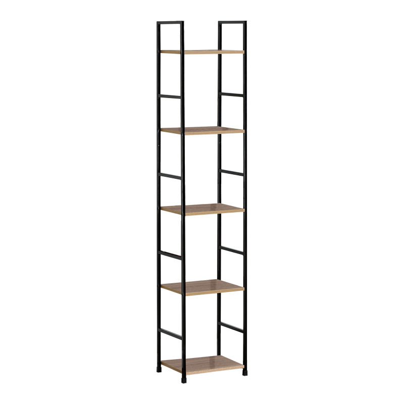 Bookcase Azuel oak-black steel 29x23.5x144cm