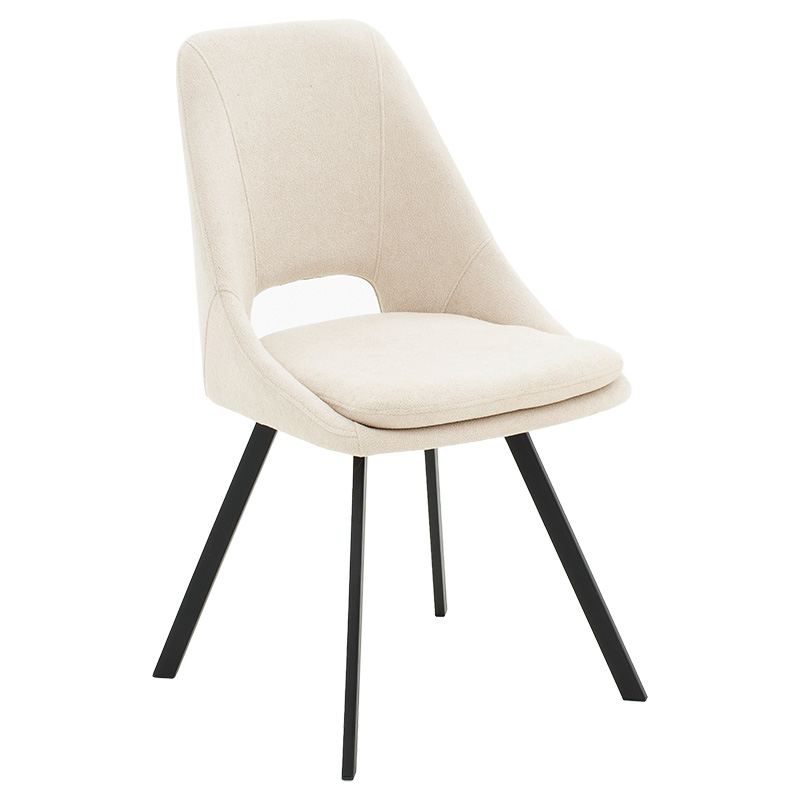 Initiate chair bouclé fabric cream-leg black