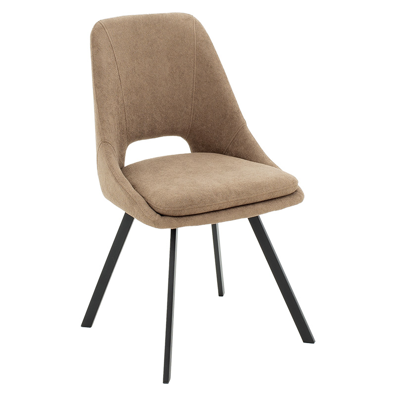 Initiate chair bouclé fabric brown-leg black
