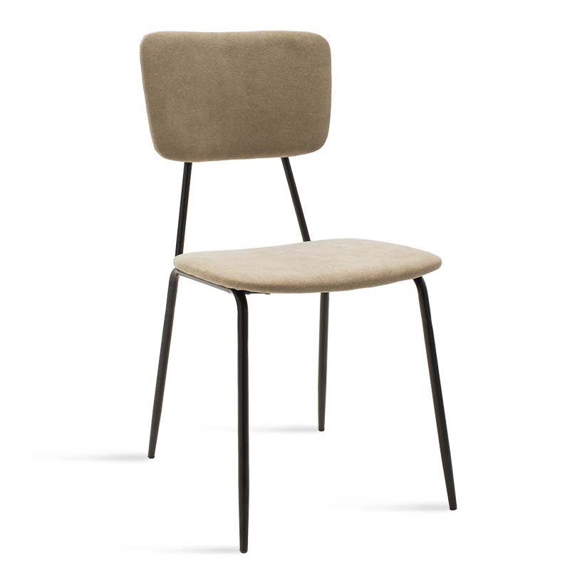 Chair Tania beige antique fabric-black leg