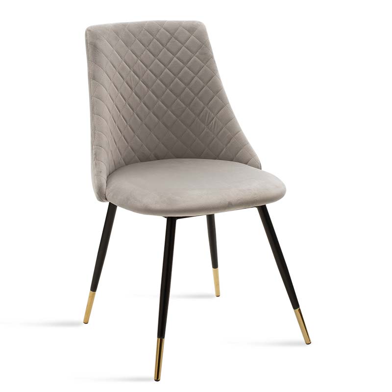 Chair Giselle velvet grey leg black-golden