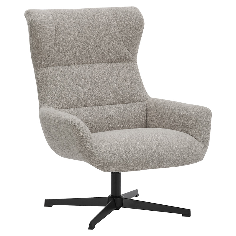 Armchair Anesis teddy fabric beige 80x82x103cm