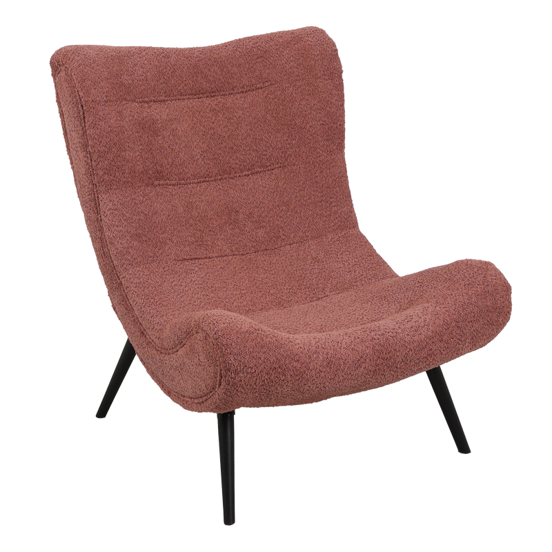 Silla boucle fabric armchair in dusty pink 97x80x100cm