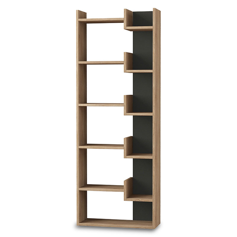 Bookcase Oppa bookcase dark oak - antracite 61x22x162cm