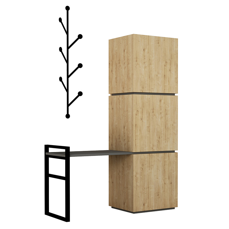 Mello Hallway stand in oak - anthracite color 109x39x149cm
