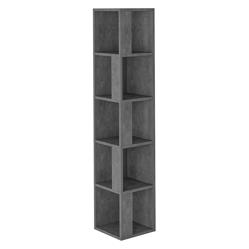 Corner bookcase Raphael grey antique 31.5x31.5x159cm