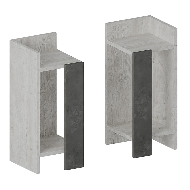 Nightstand Immerse set 2 pics antique white-grey 27x25x60cm