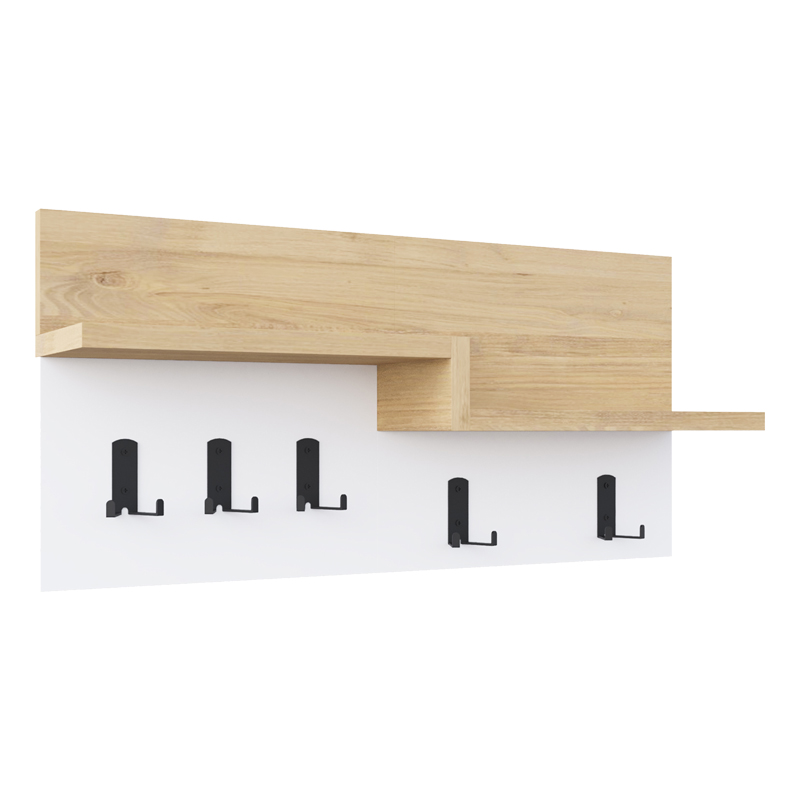 Wall hanger Harm oak-white melamine 65x15x31cm