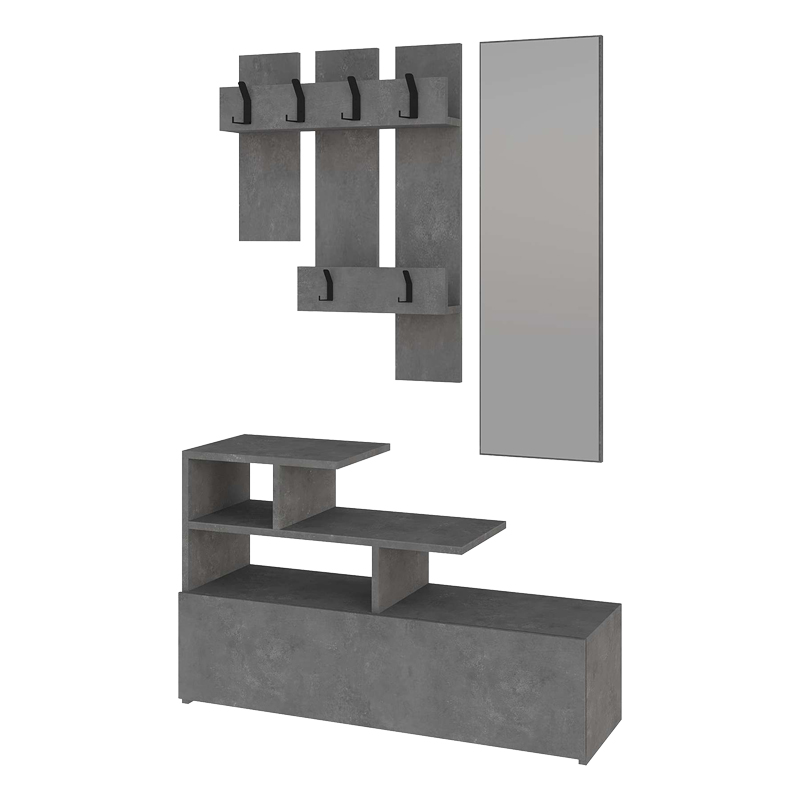 Entrance furniture Vesty melamine in retro grey color 100x30x61cm