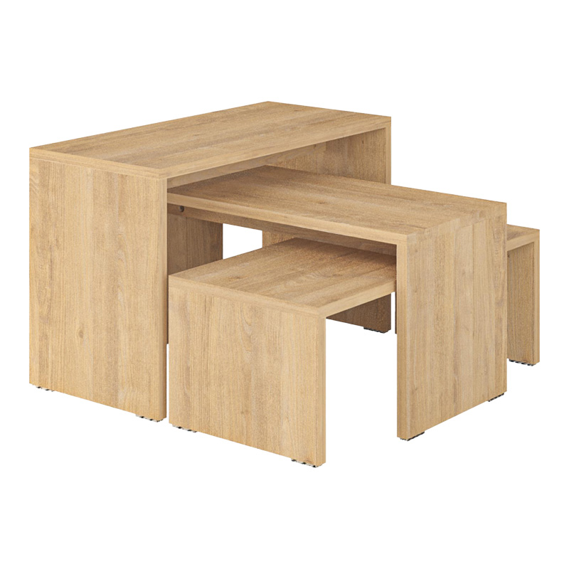 Kantar coffee tables set of 3 in natural color 65x30x39cm