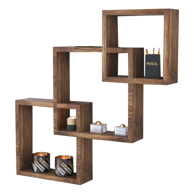 Wall shelf unit Maas walnut 33x8.5x33cm