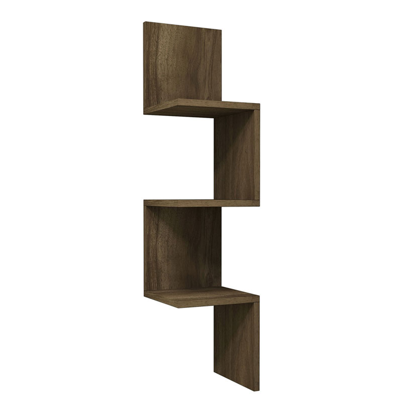Corner wall shelf Insta walnut 25x25x105,5cm