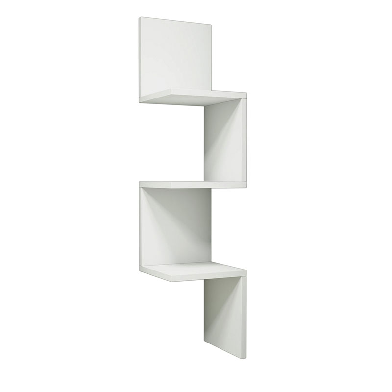 Corner wall shelf Insta white 25x25x105,5cm