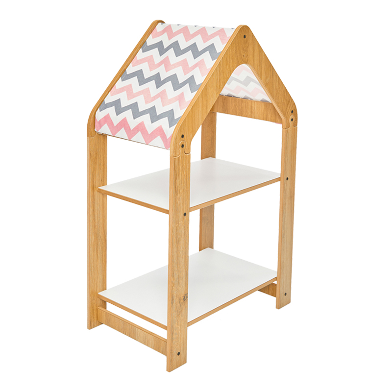 Montessori shelf Zoilen natural-white-pink mdf 50x30x80cm