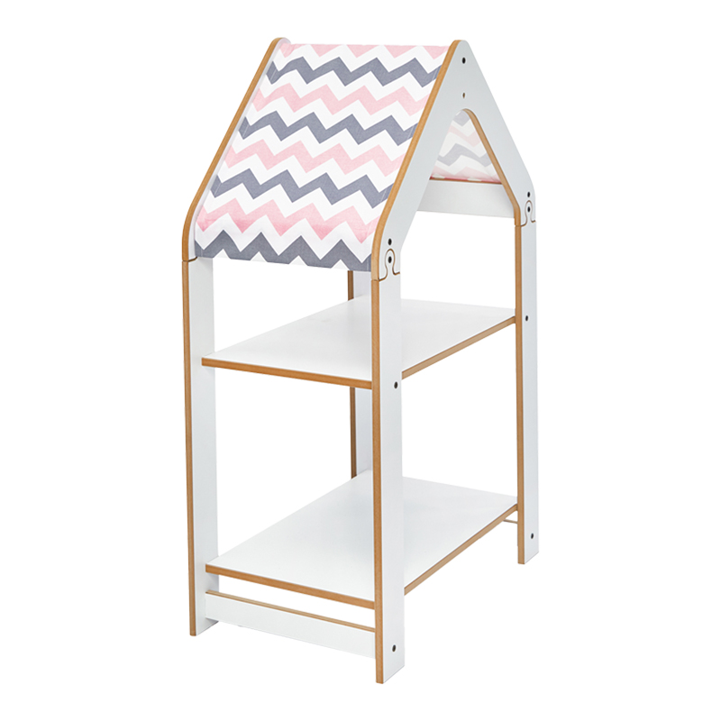 Montessori shelf Zoilen white-pink mdf 50x30x80cm