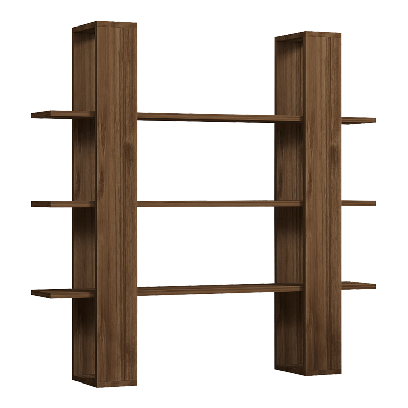 Yotek bookcase in walnut color 120x23x120cm