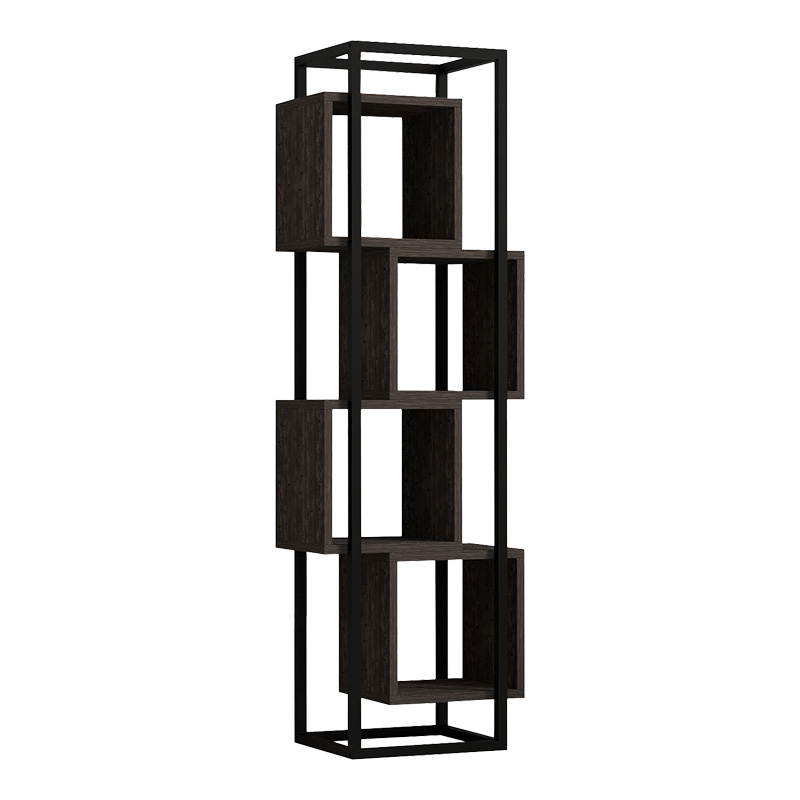 Gridur bookcase in dark walnut shade 44x29x140cm