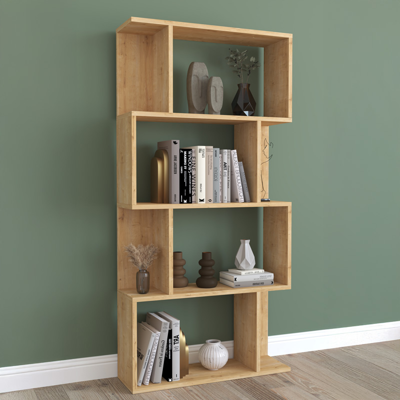 Kadu bookcase in oak shade 72x22x147cm