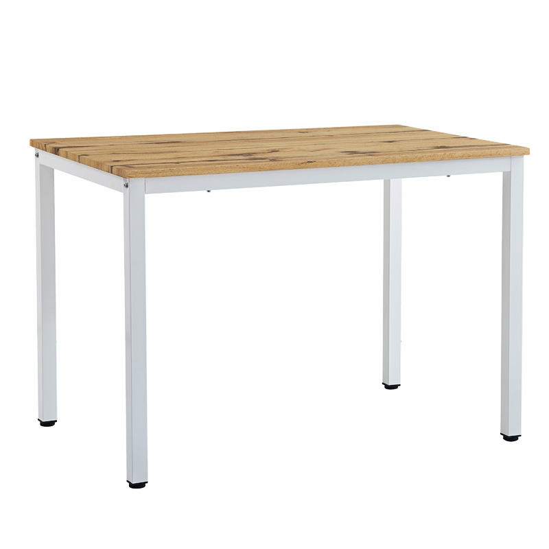 Τραπέζι Witte MDF/Metal σε sonoma απόχρωση με λευκο πόδι 110x70x76εκ