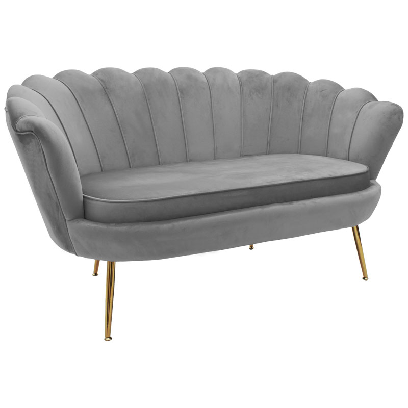 2 seater sofa Daimon velvet grey 134x70x77cm