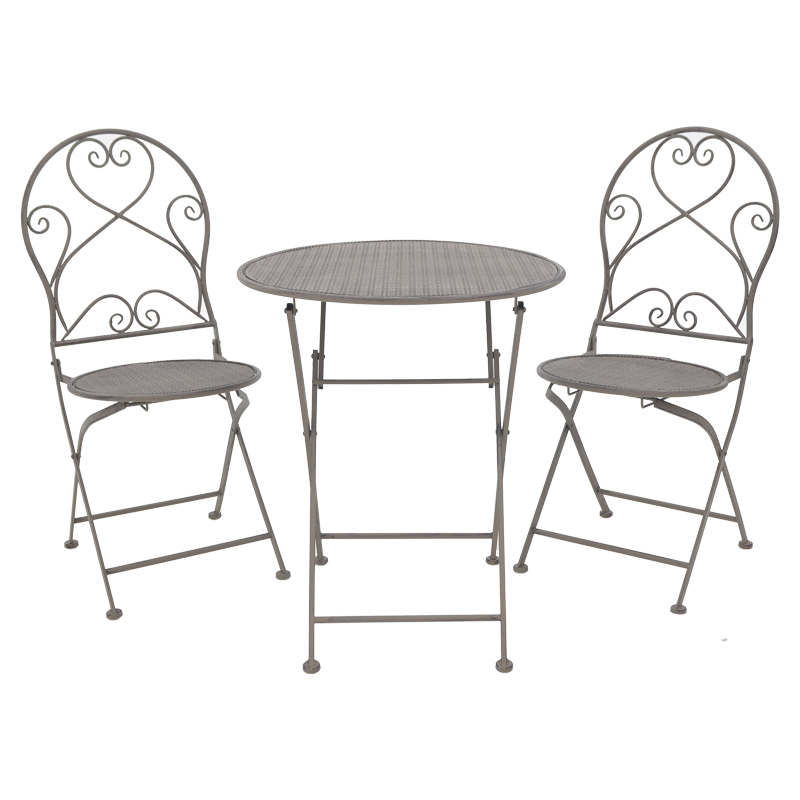 Walen dining table set of 3 metal in bronze shade