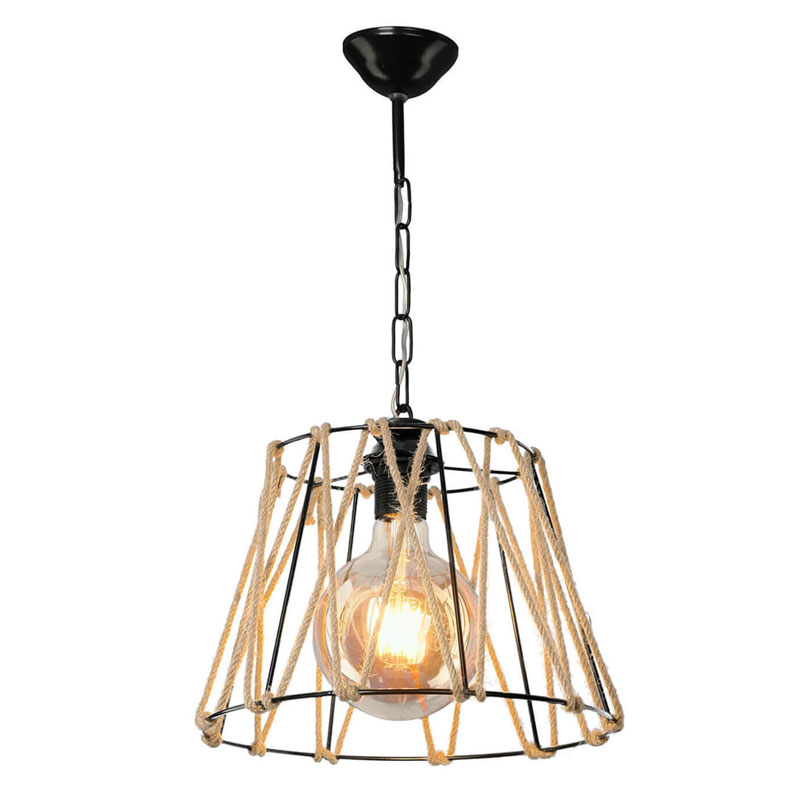 Ceiling light PWL-1114 Ε27 black-beige 30x20cm