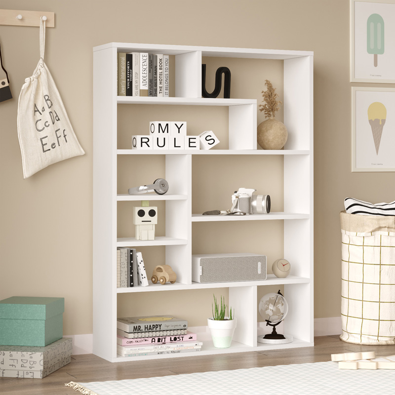 Bookcase Decora in white shade 90x22x123.6cm