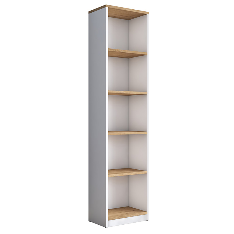 Bookcase Goldie white-natural 40x25x161.80 cm