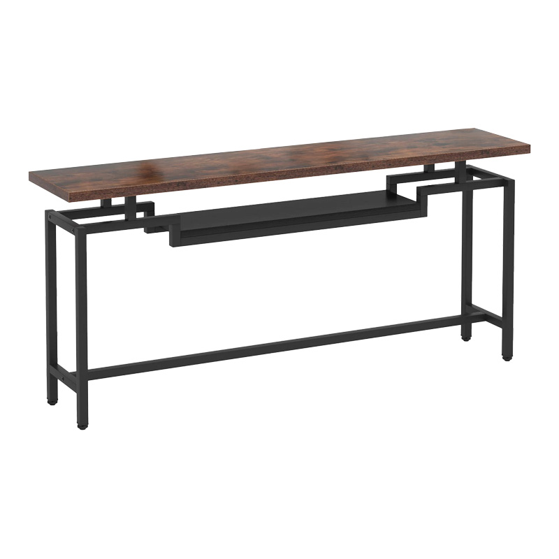 Κονσόλα Onole σε καρυδί - μαύρο μέταλλο 180x35x82εκ