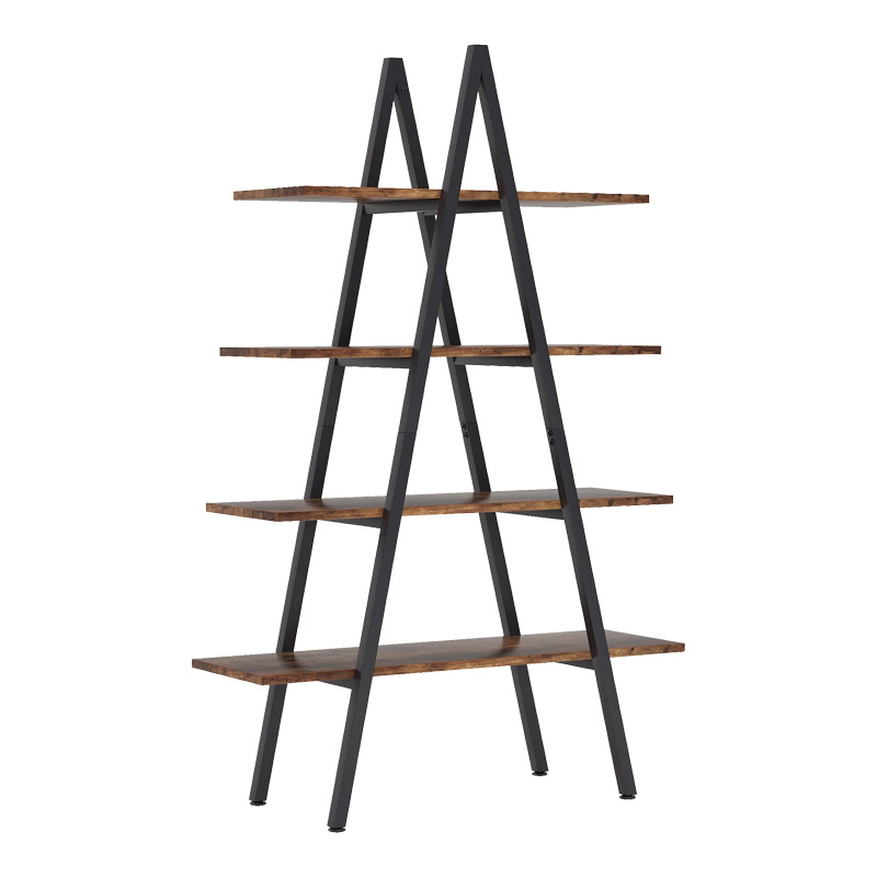Naroki bookcase metal black with walnut shade 90x30x155cm