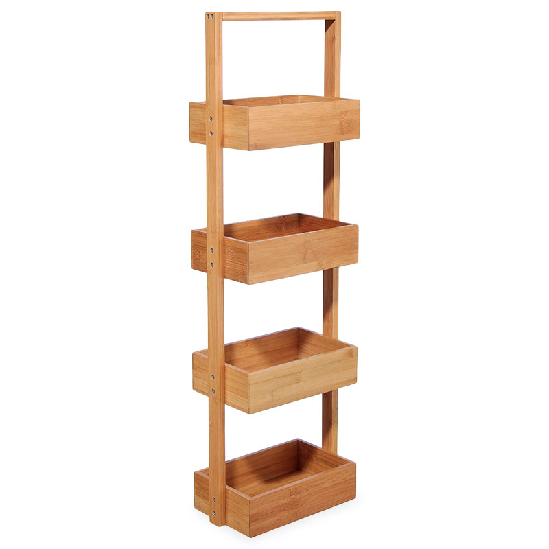 Floor shelf Ollie wooden bambou in natural color 28x16x88cm