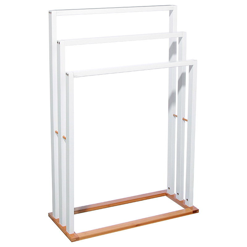 Floor hanger Tower MDF-bamboo white-natural 55x24x82cm
