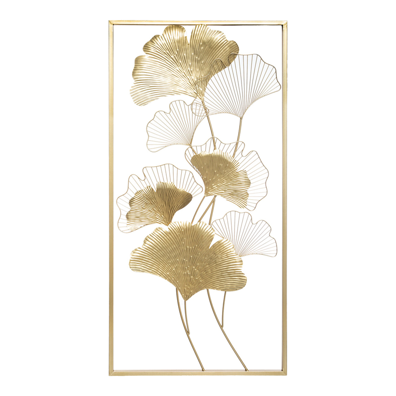 Διακοσμητικό τοίχου Flowerty χρυσό μέταλλο 50x2x100εκ