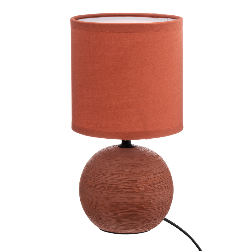 Επιτραπέζιο φωτιστικό PWL-1210 Ε14 κεραμικό σε terracotta απόχρωση Φ13x25εκ