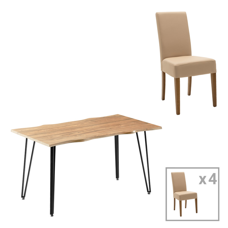 Dining table Ditta-Izzac mocha- sonoma 140x80x76cm