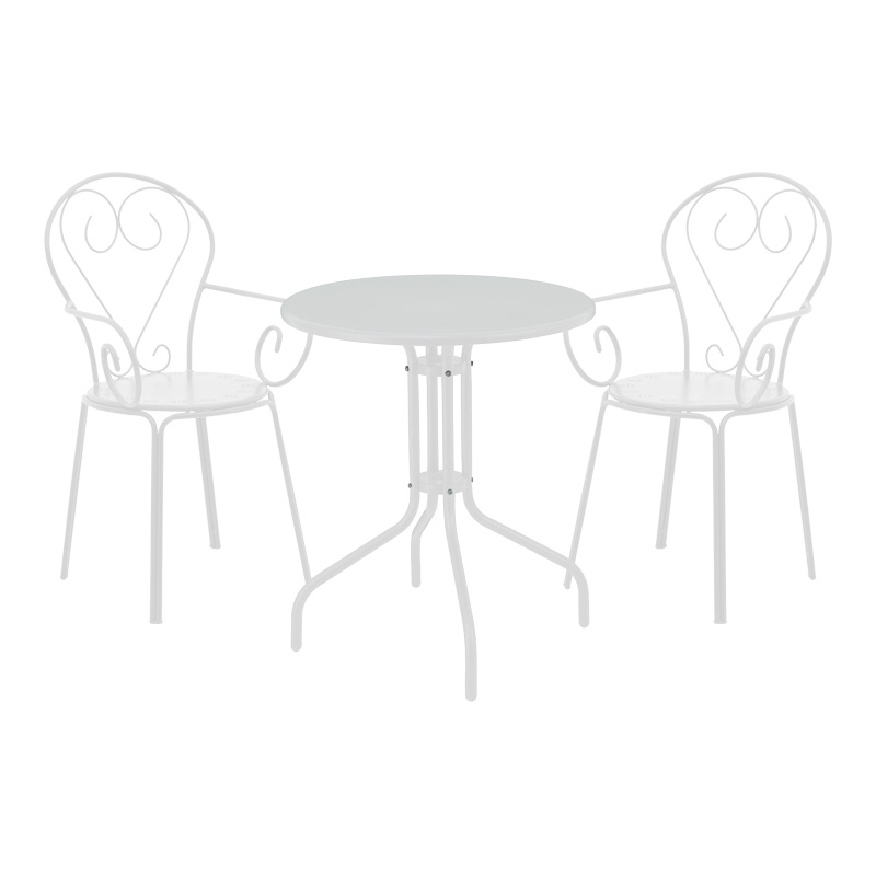 Monasty-Vergo dining set 3pcs metal in white shade