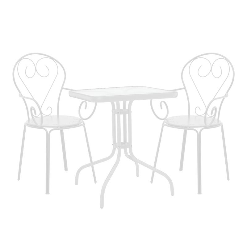 Watson-Monasty dining set 3pcs metal in white shade