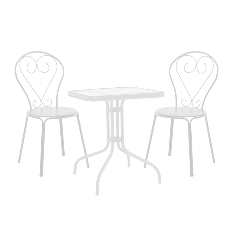 Watson-Chari dining set 3pcs metal in white shade 70x70x70cm
