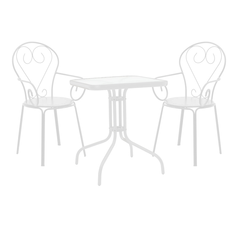 Watson-Monasty dining set 3pcs metal in white shade 70x70x70cm