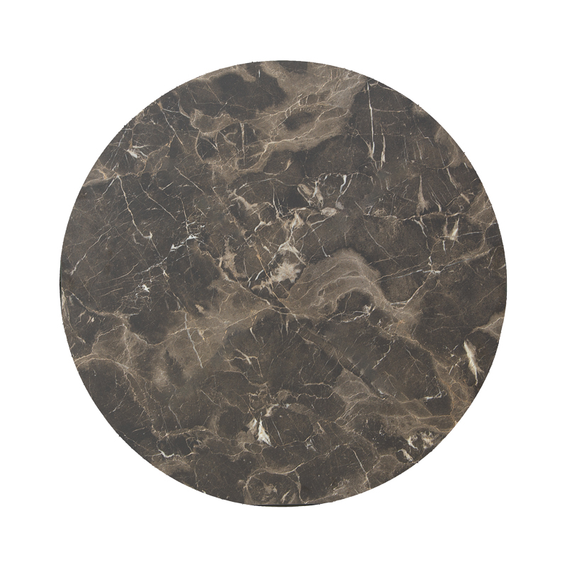Verhia table top HPL dark grey marble look D60cm 12mm thick