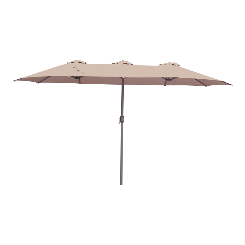 Professional umbrella Dorizo aluminum-brown fabric 2.6x4.5x2.5m