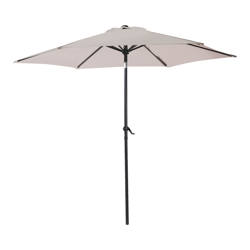 Umbrella Frow anthracite aluminium-beige-grey fabric Φ3m