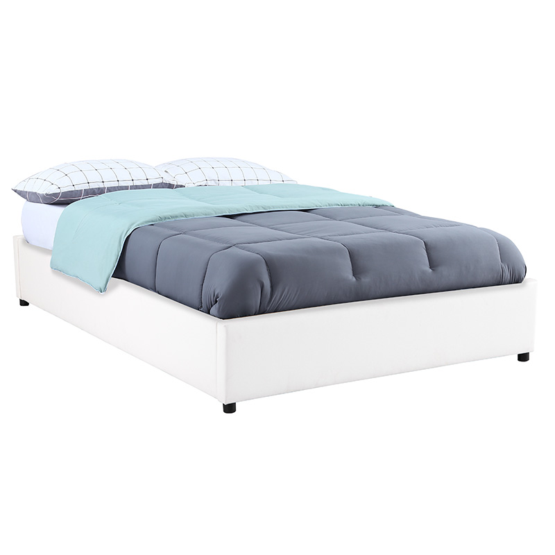 Double bed Circe PU white with storage 150x200cm