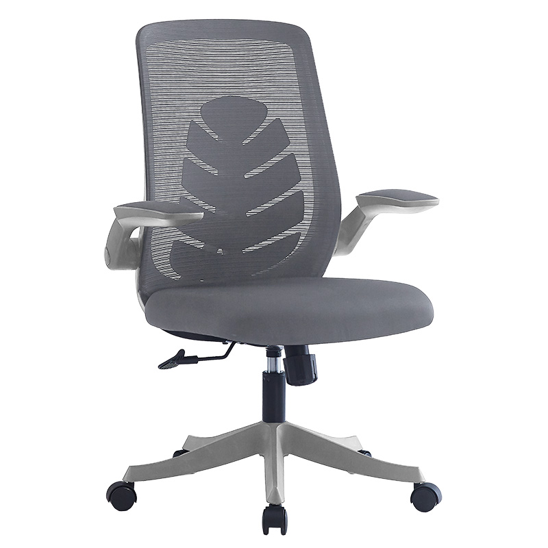 Office chair Enrich with fabric mesh in grey colour