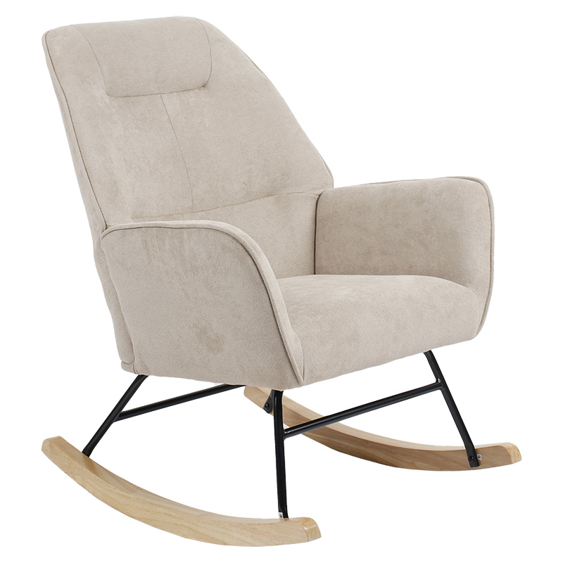 Rocking Armchair Exultant fabric cream-natural 75x68x95cm