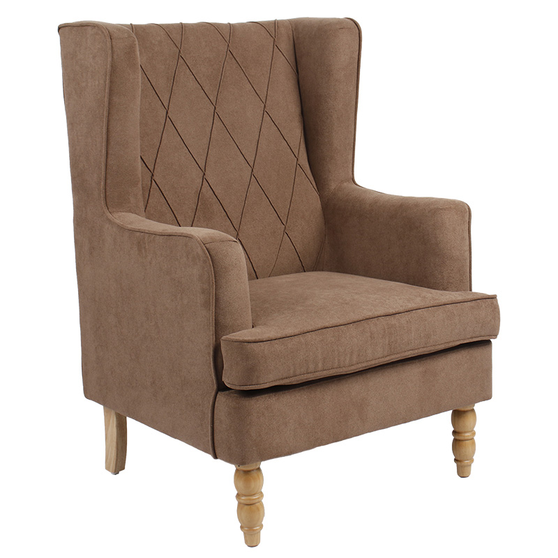 Armchair Efficient fabric brown-natural 72x97x100cm