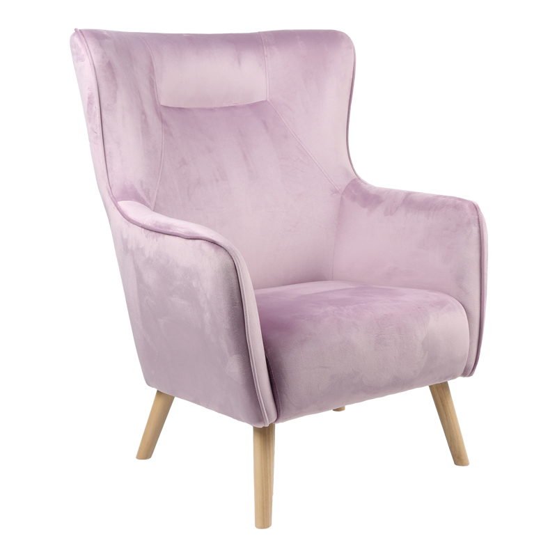 Insicive armchair velvet fabric rotten apple-natural leg 72x89x105cm