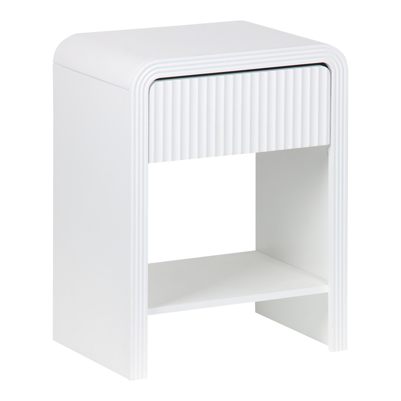 Κομοδίνο Zeplen MDF σε λευκή απόχρωση 40x30x53εκ