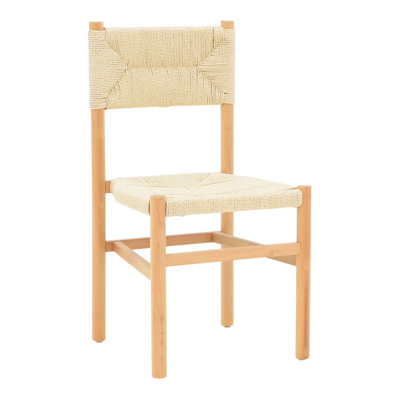 Oarvine chair natural rubberwood-natural rope 46x52x88cm