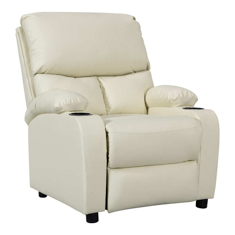 Armchair relax with cupholder Gartia pu in cream color 79x94x102cm